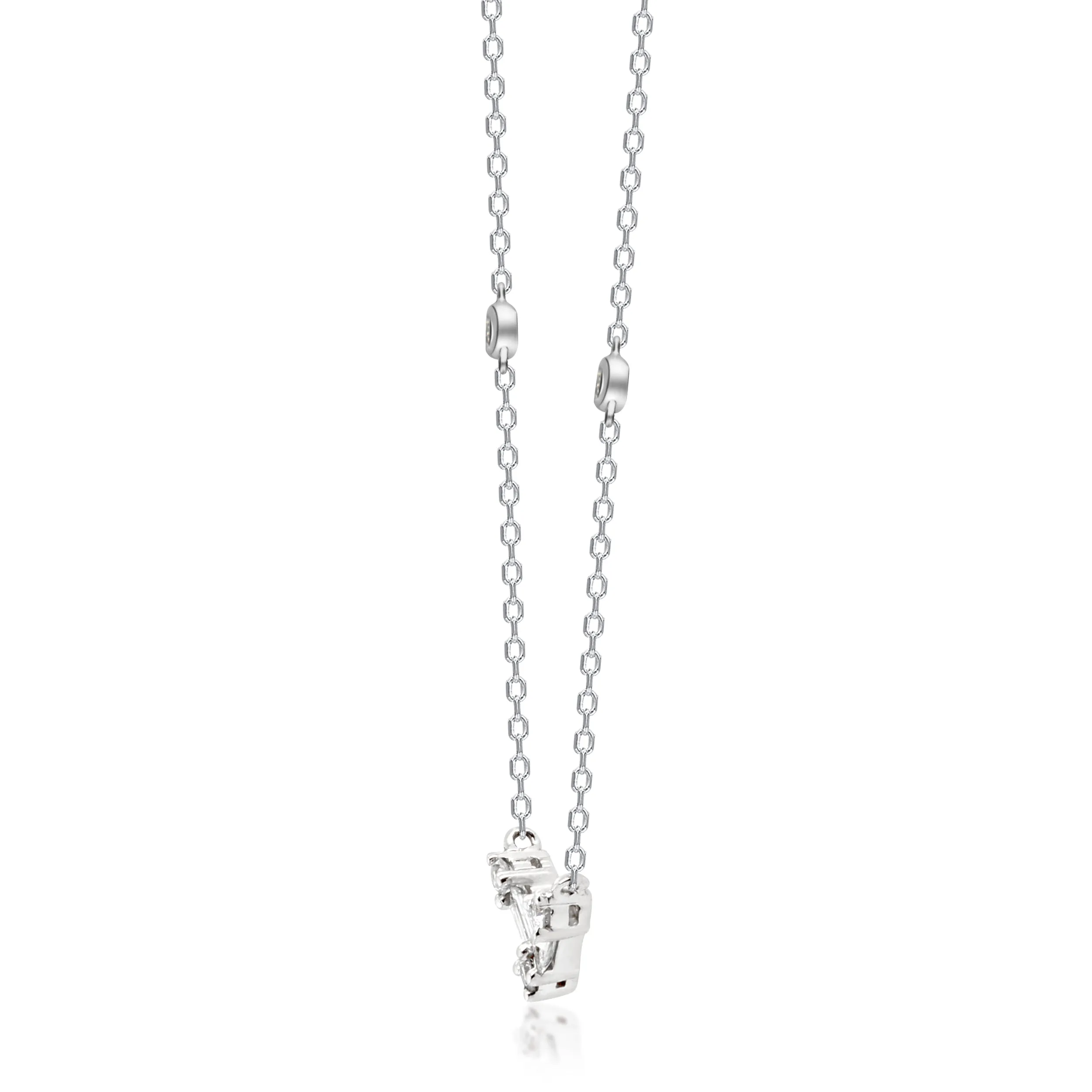 Holland 14K White Gold Baguette-Cut White Diamond Necklace