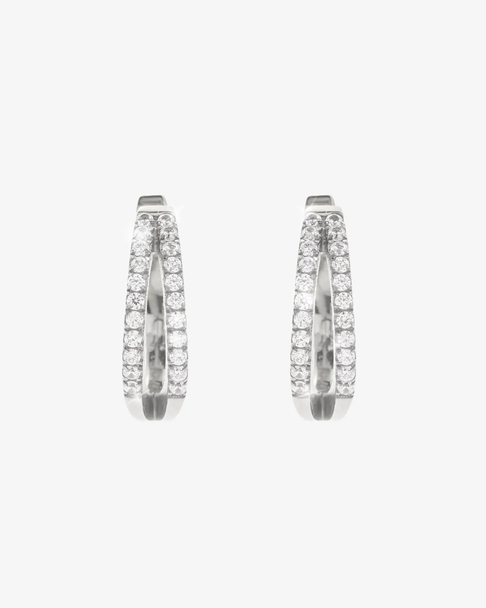 Iced Row Hoop Earrings