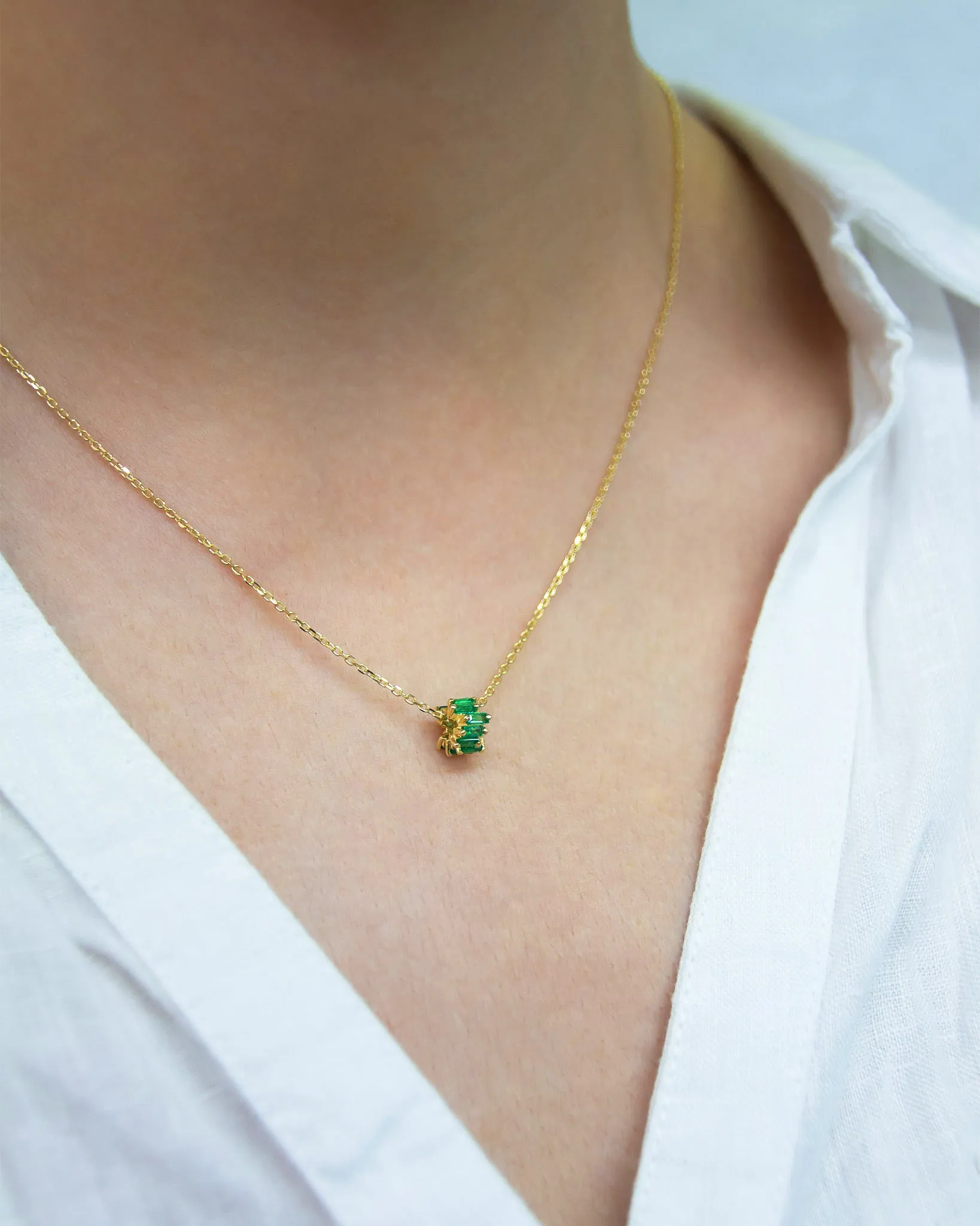 Infinite Emerald Rondelle Pendant