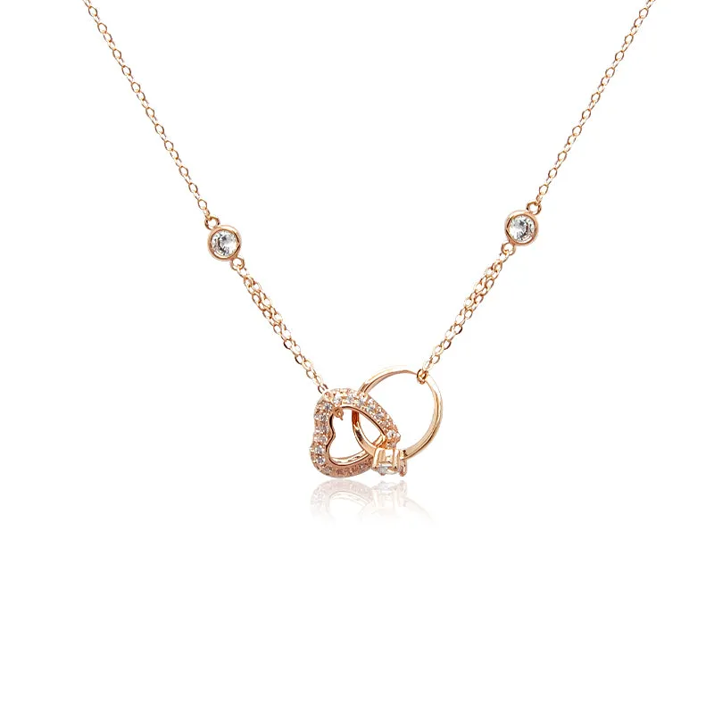 Interlocking Heart & Ring Necklace