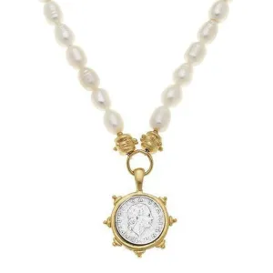 Italian Coin Pendant Necklace