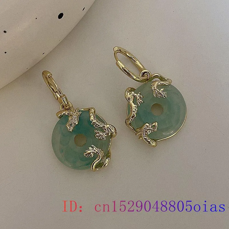 Jade Stone Donut Luxury Earrings