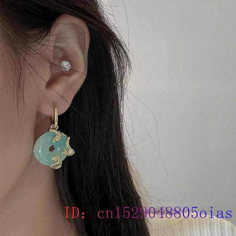 Jade Stone Donut Luxury Earrings