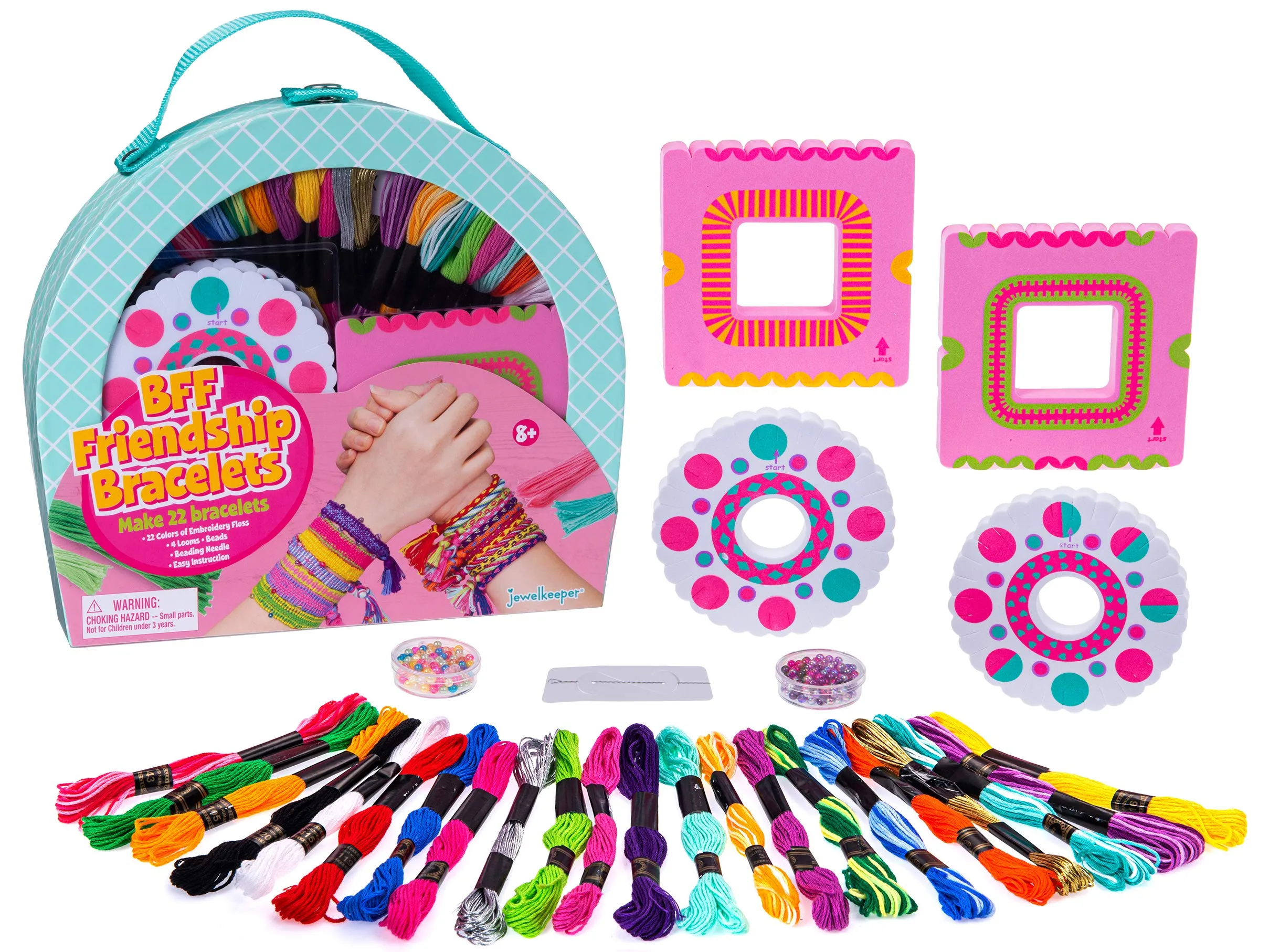 Jewelkeeper BFF Friendship Bracelet Activity Kit, DIY Bracelet Making Kit for Girls, Makes