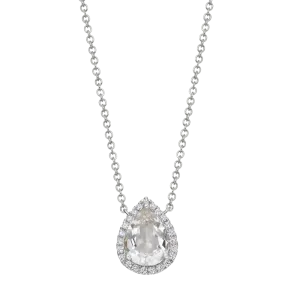 Kiki McDonough Grace Pear White Topaz and Diamond Necklace