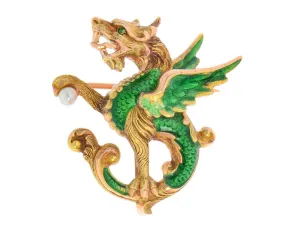 Legends & Lore - Enamel Wyvern or Dragon Brooch