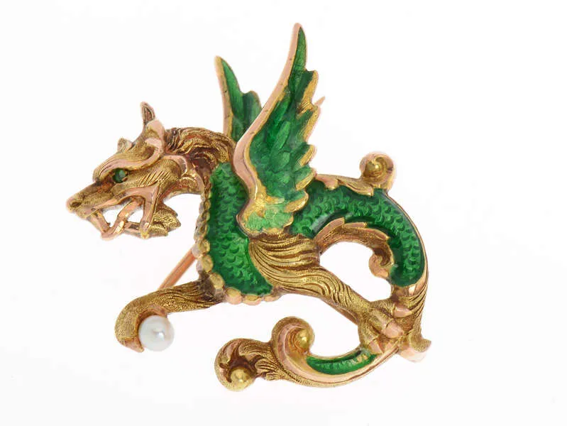 Legends & Lore - Enamel Wyvern or Dragon Brooch