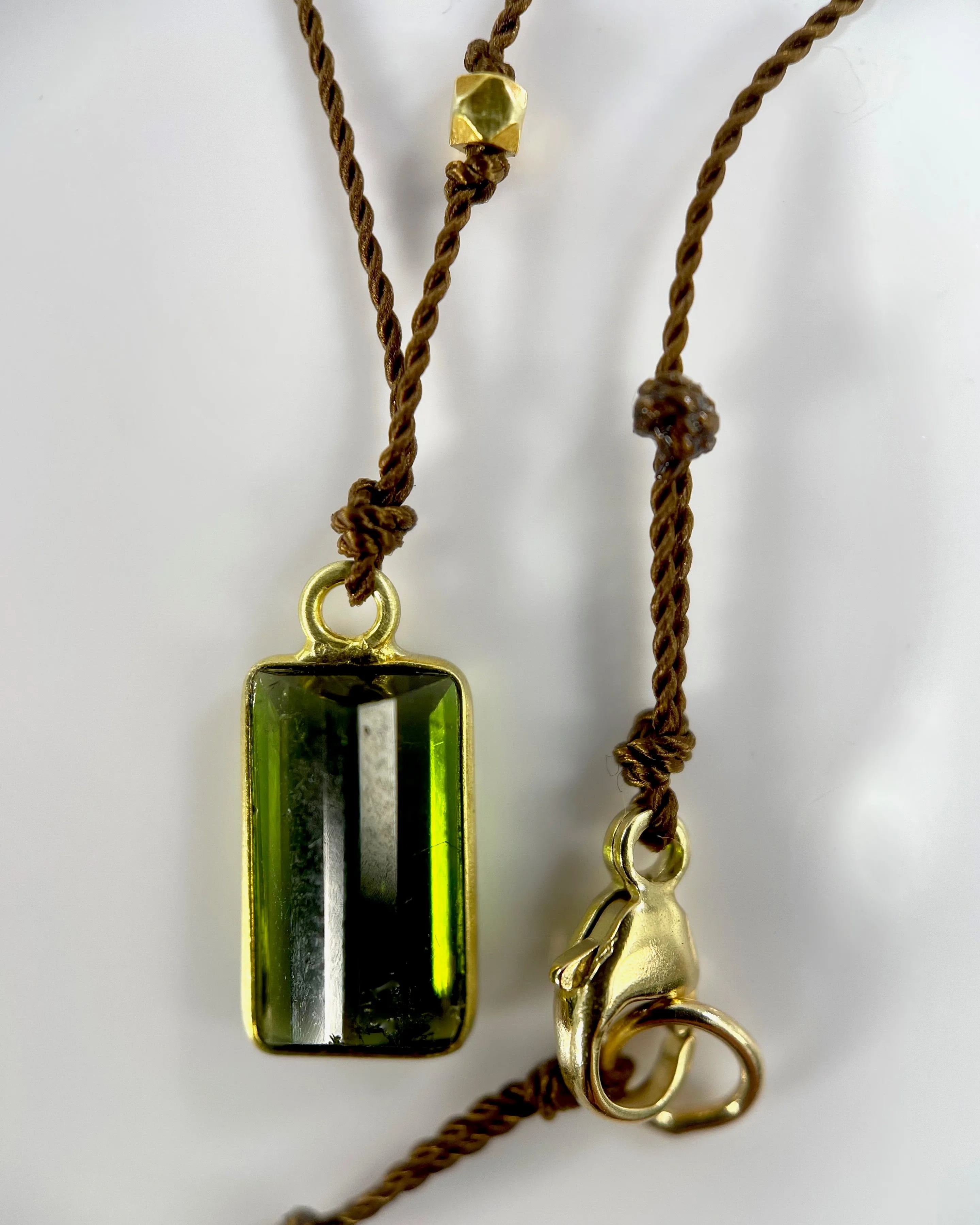 Margaret Solow Single Stone & Gold Necklaces