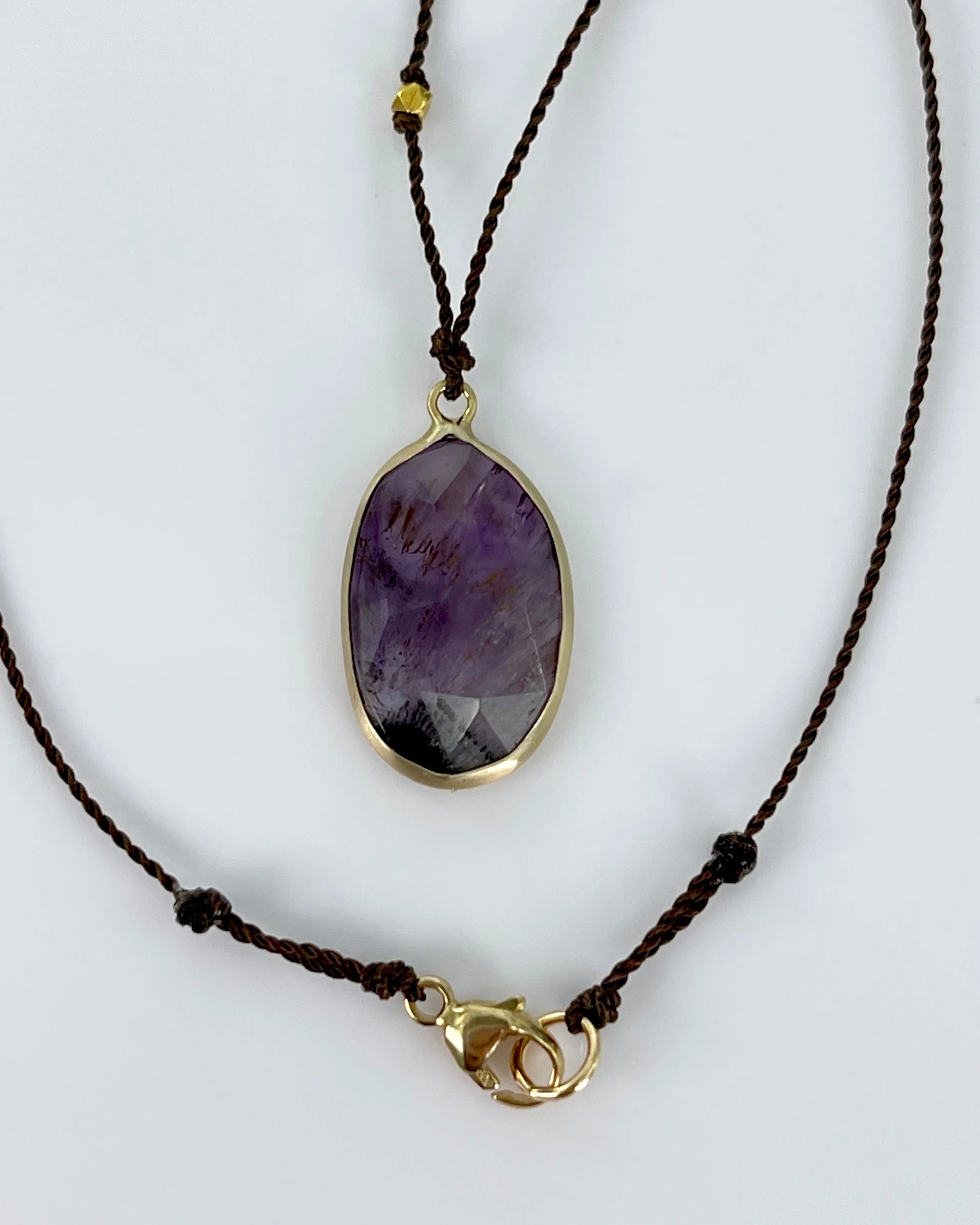 Margaret Solow Single Stone & Gold Necklaces