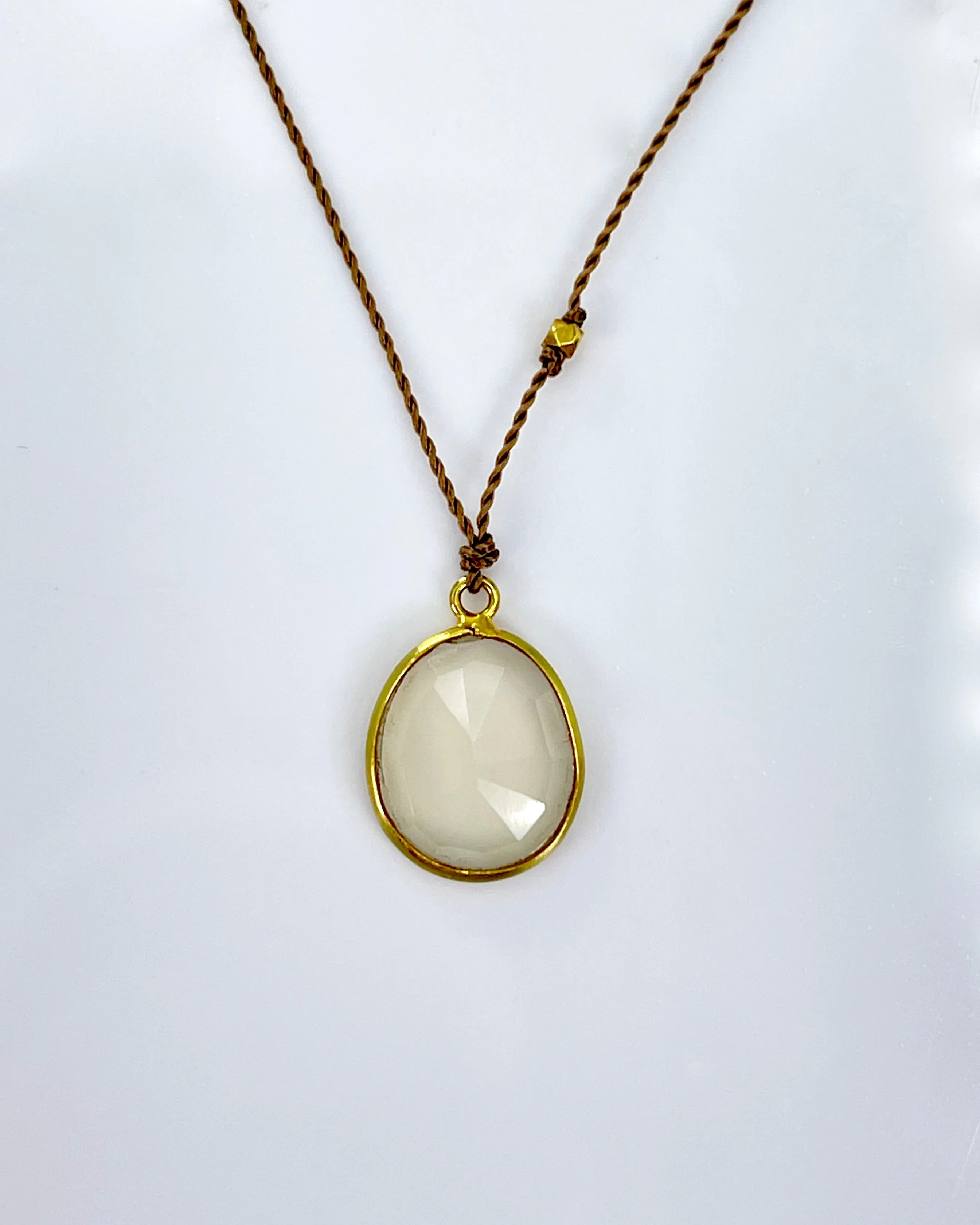 Margaret Solow Single Stone & Gold Necklaces