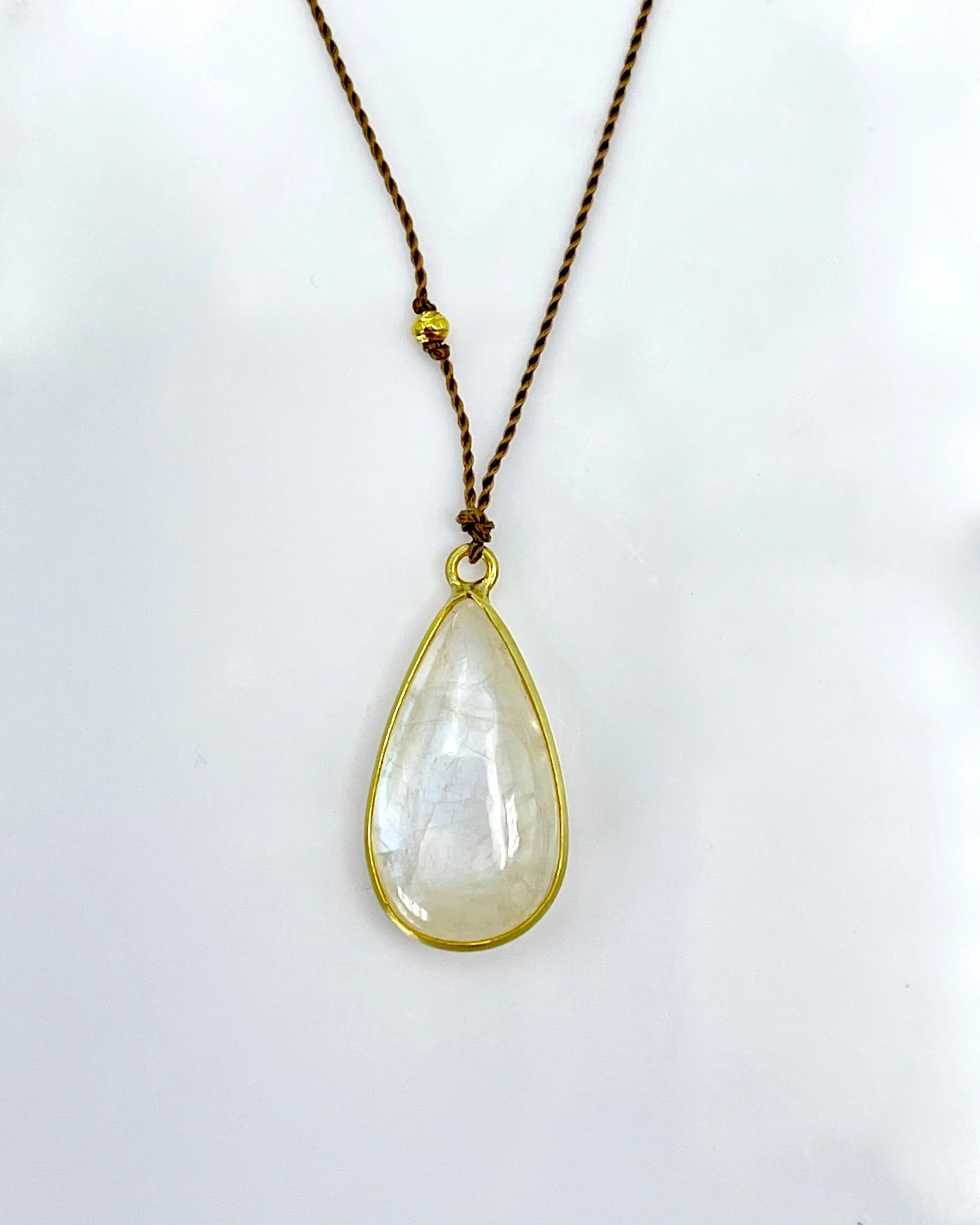 Margaret Solow Single Stone & Gold Necklaces