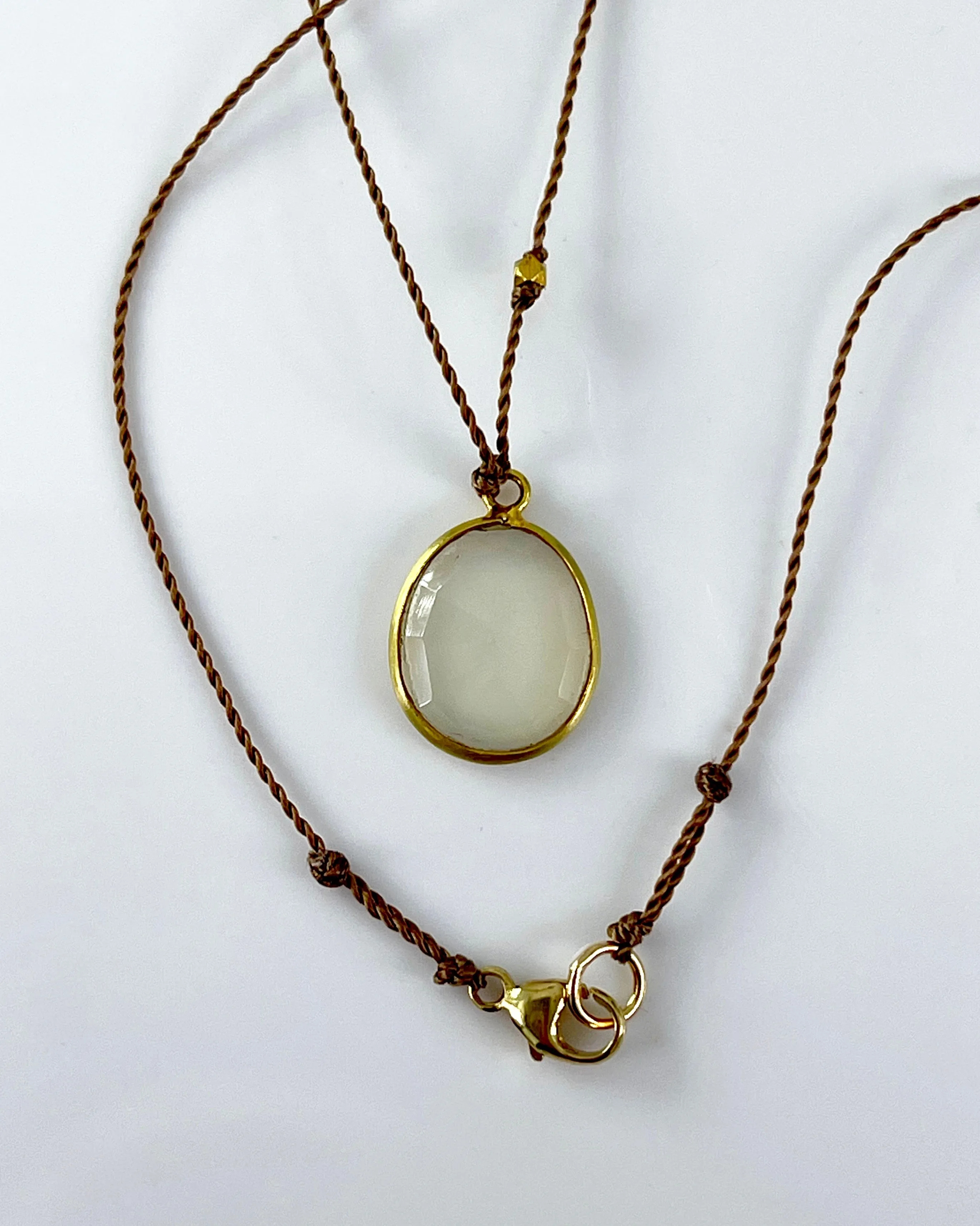 Margaret Solow Single Stone & Gold Necklaces