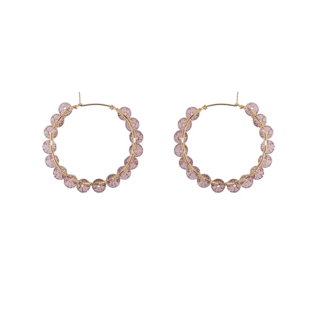 Medium Crystal Hoops