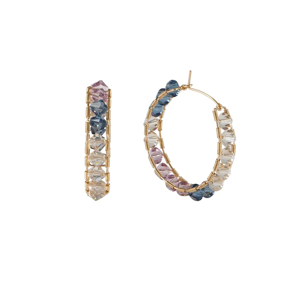 Medium Crystal Hoops