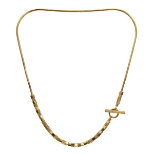 Metropolis T Bar Necklace Gold