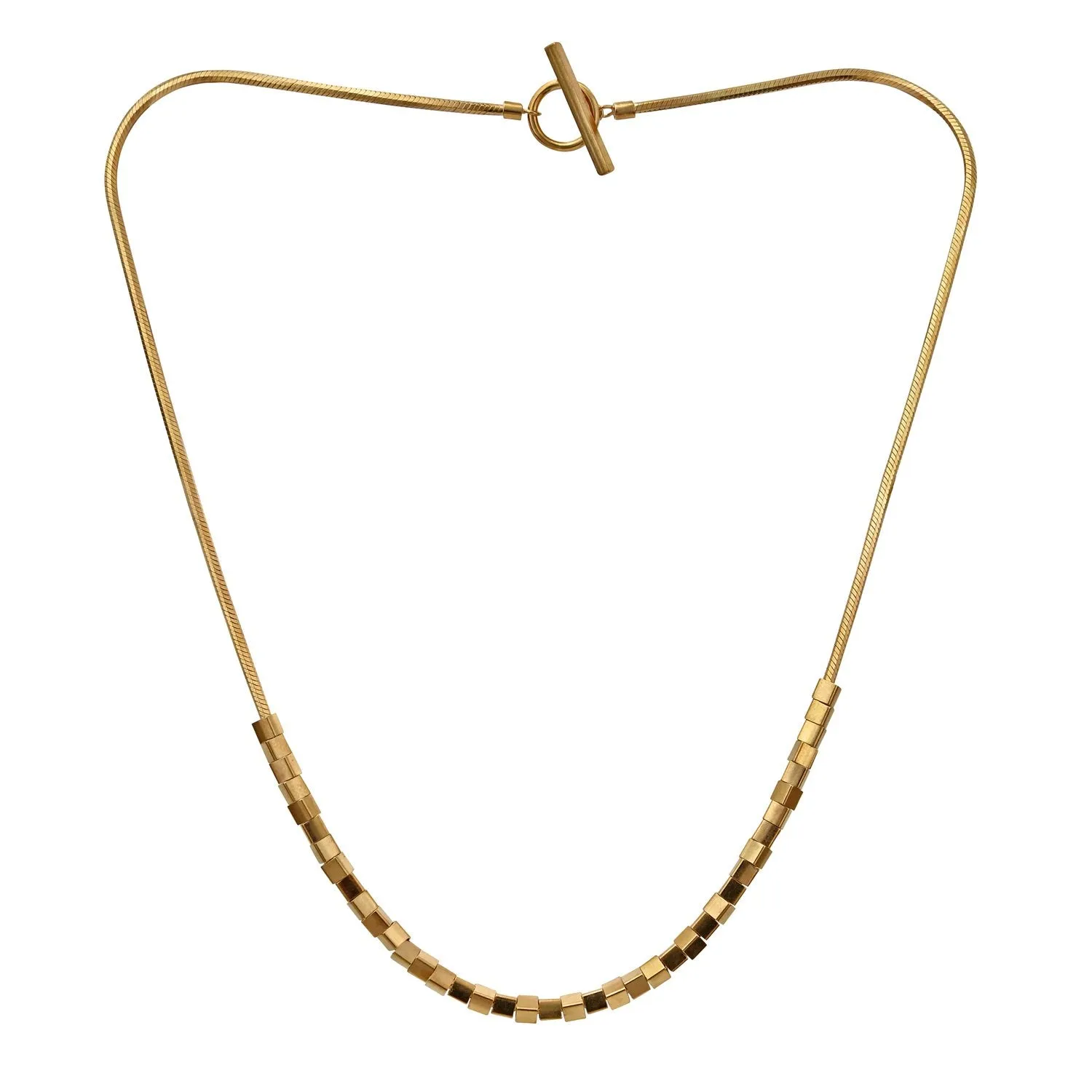 Metropolis T Bar Necklace Gold