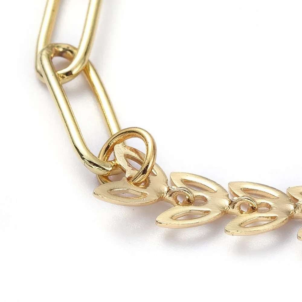 Mixed Chain Necklaces - Plated Brass - 17"