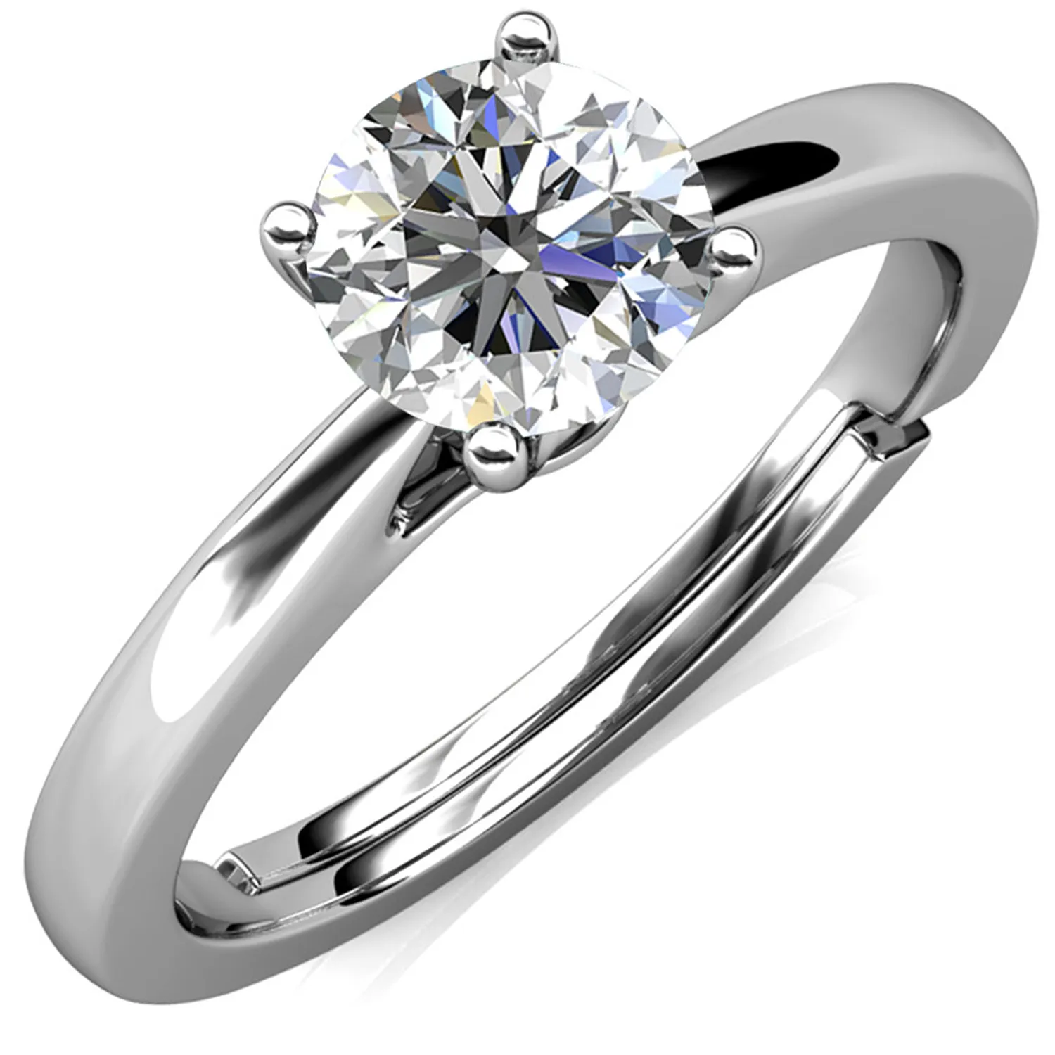 Moissanite by Cate & Chloe Abigail Sterling Silver Ring with Moissanite Crystals