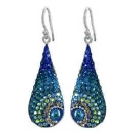 Mosaic Crystal Earrings, Elongated Teardrop, Large