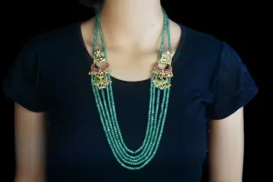 Multi Strand Emerald Beads Necklace With Peacock Side Pendants

By Asp Fashion Jewellery