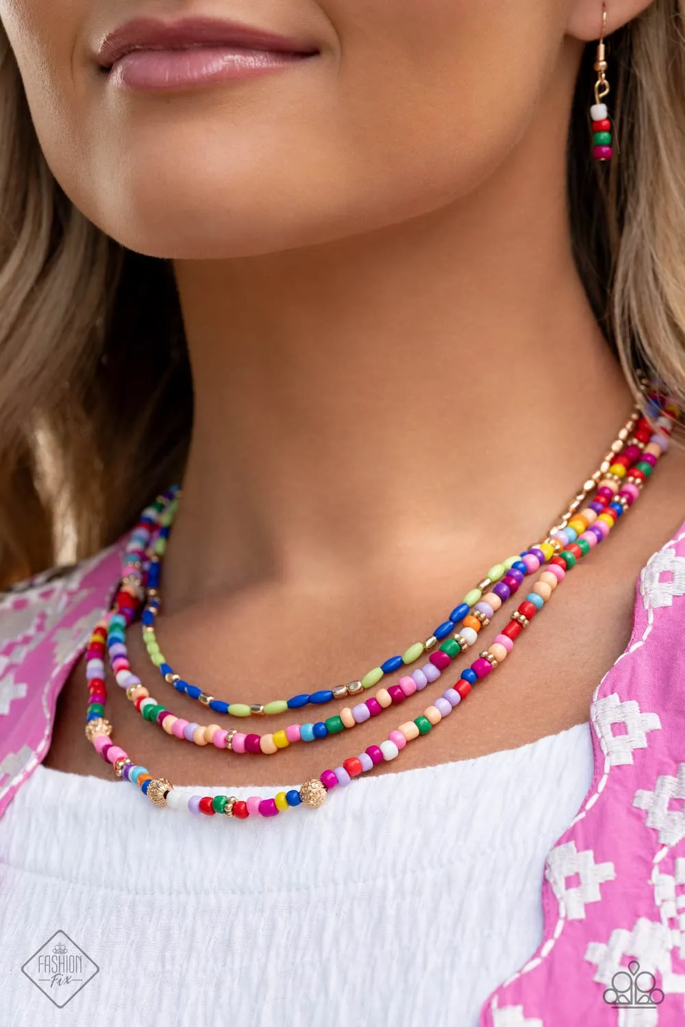 Necklaces Multicolored Mashup - Gold SET31