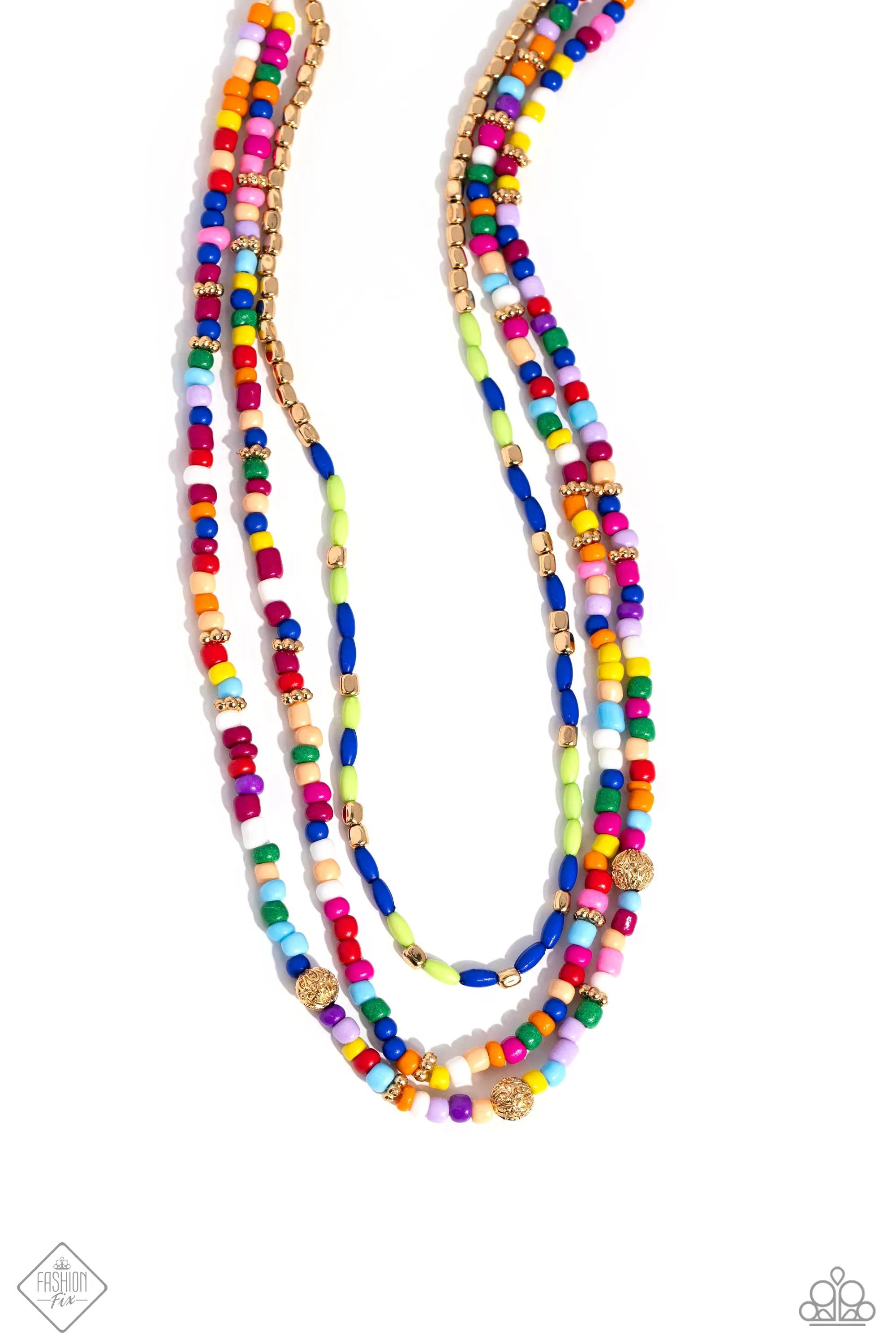 Necklaces Multicolored Mashup - Gold SET31