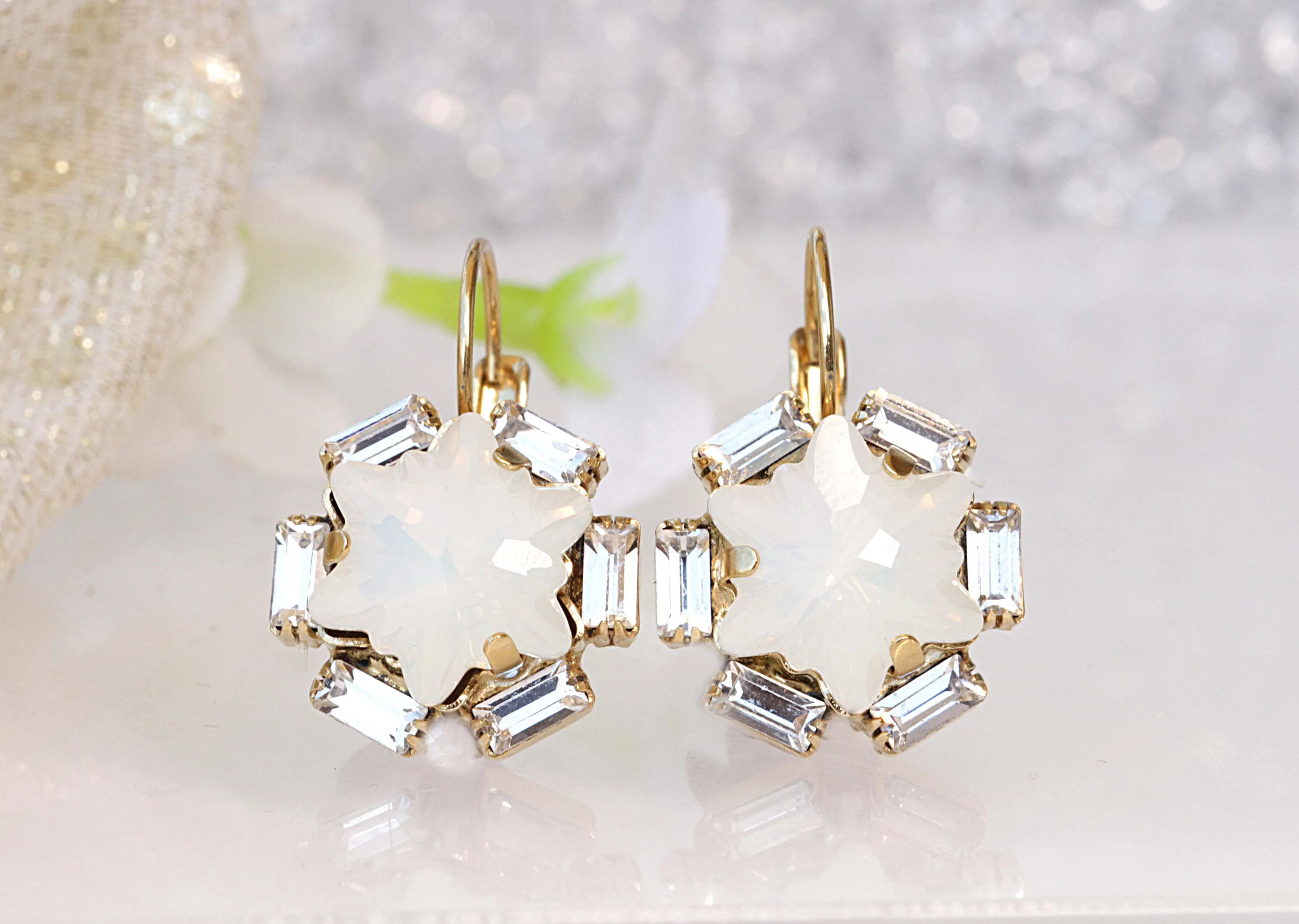 OPAL STAR EARRINGS