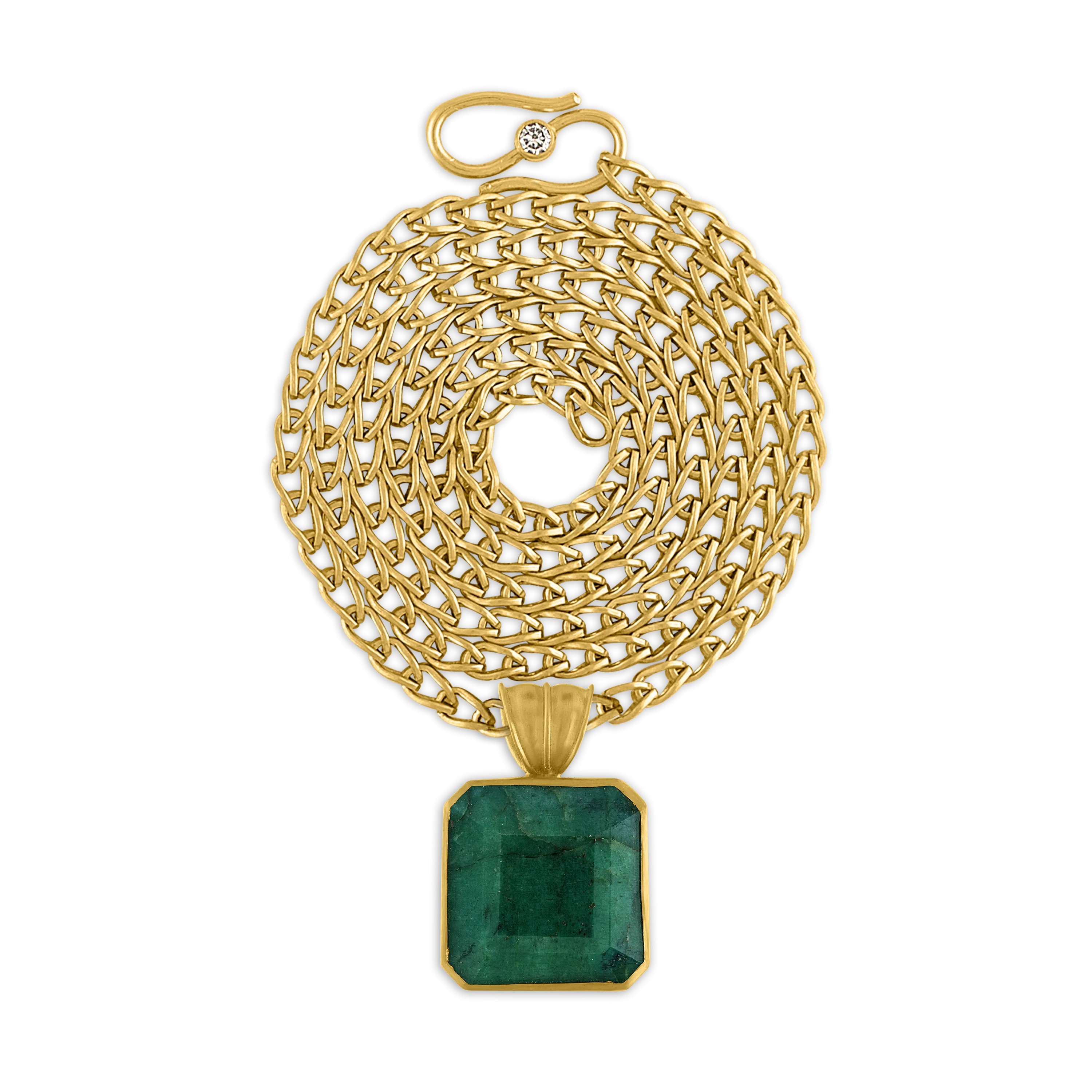 Opaque Emerald Block Pendant