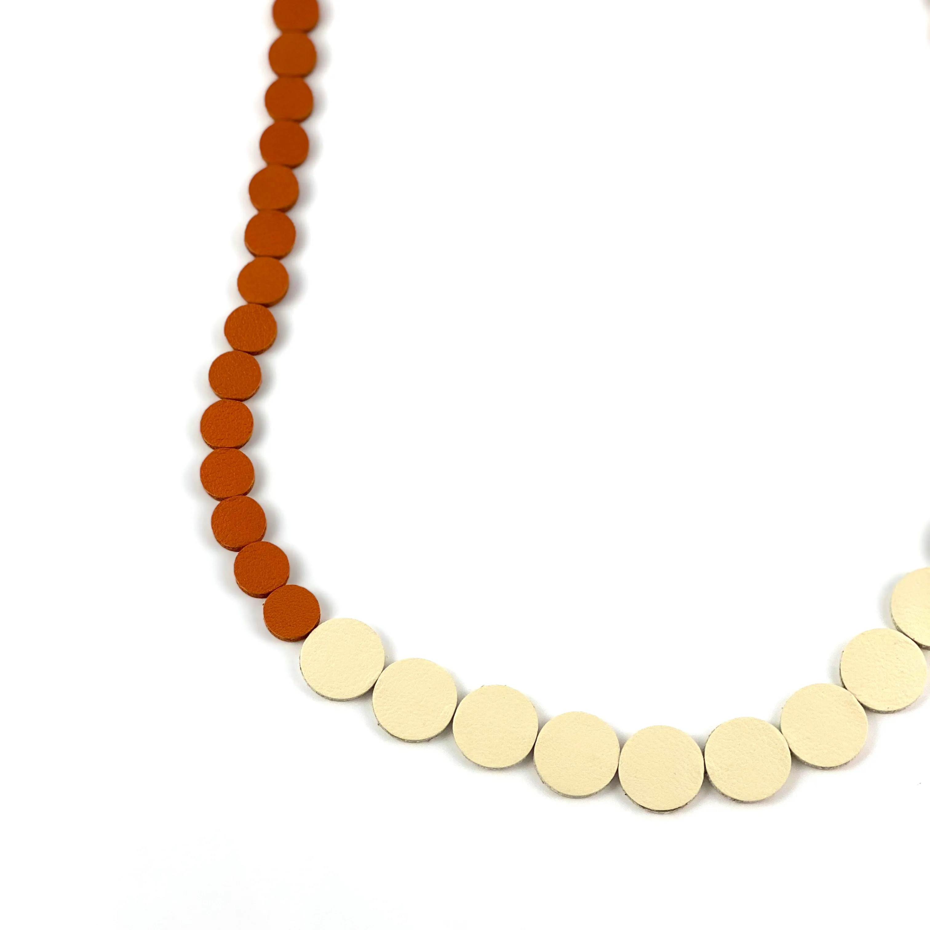 Orange | Ivory Polka Dot Necklace