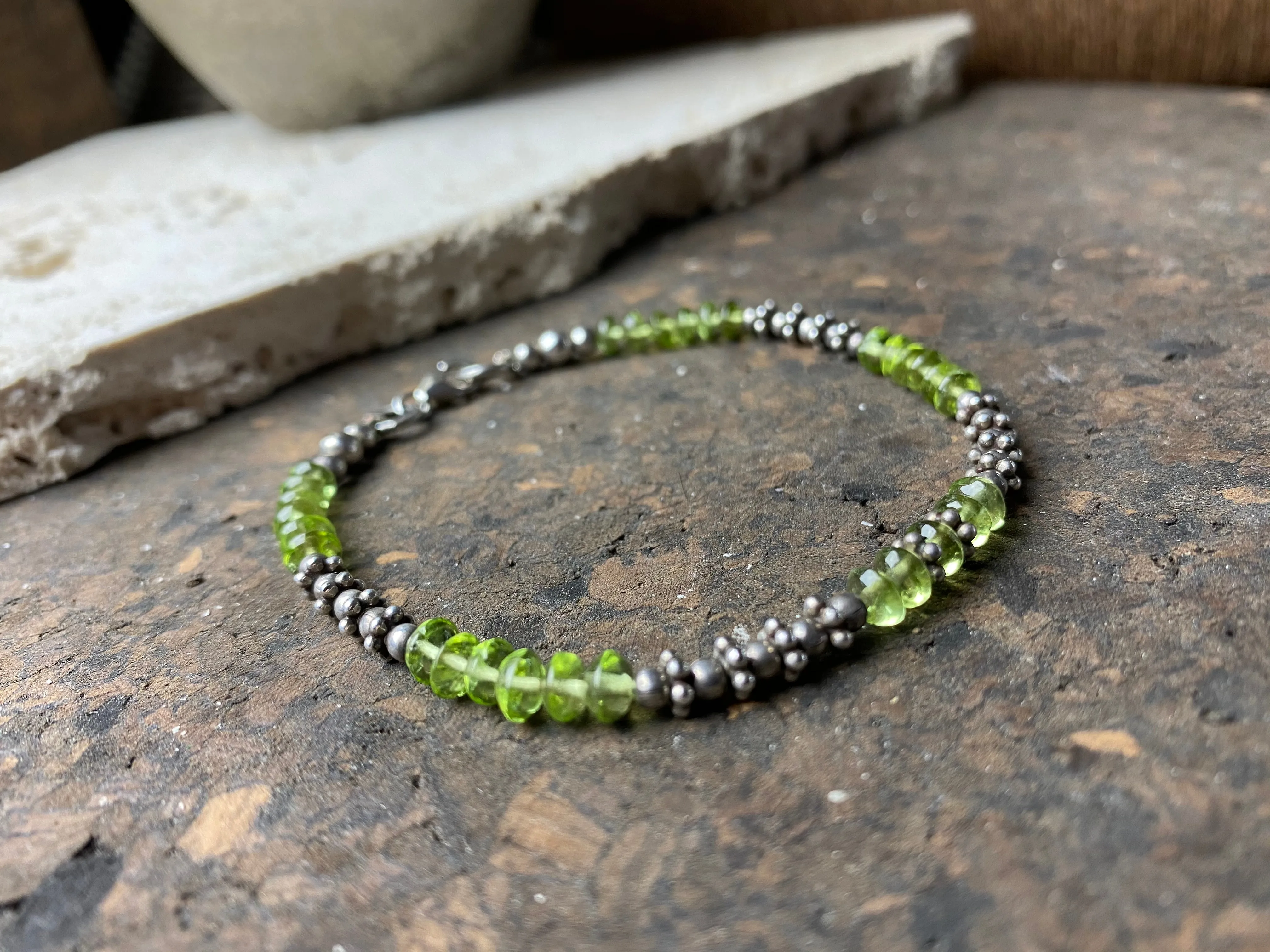 Peridot Bead Bracelet