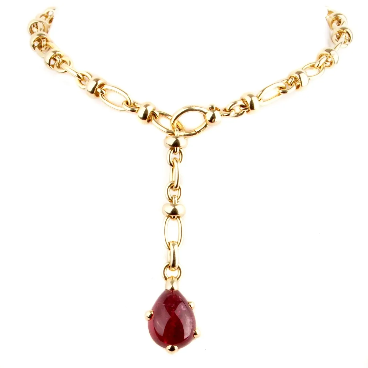 Pomellato Pink Tourmaline Gold Chain Necklace