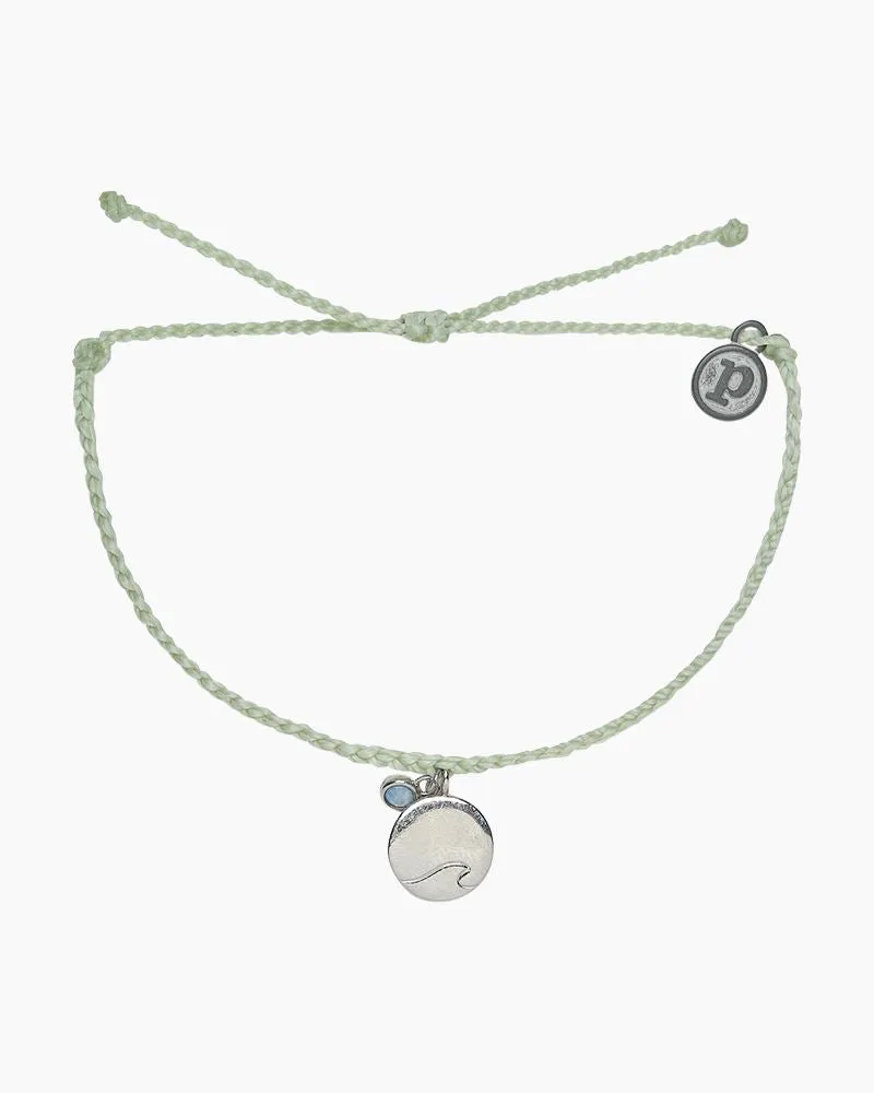 Pura Vida Ride The Wave Silver Charm