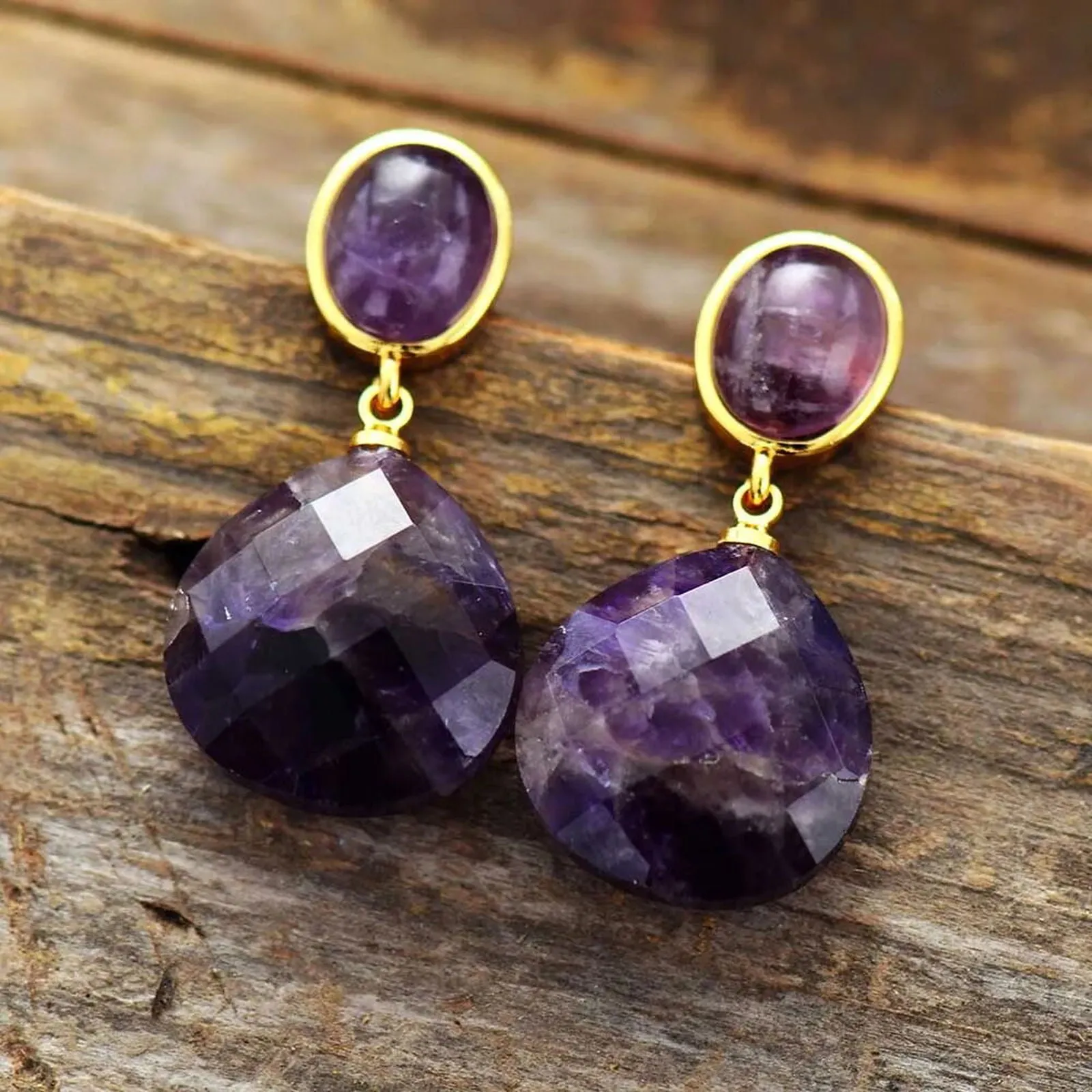 Purple Amethyst Drop Earrings