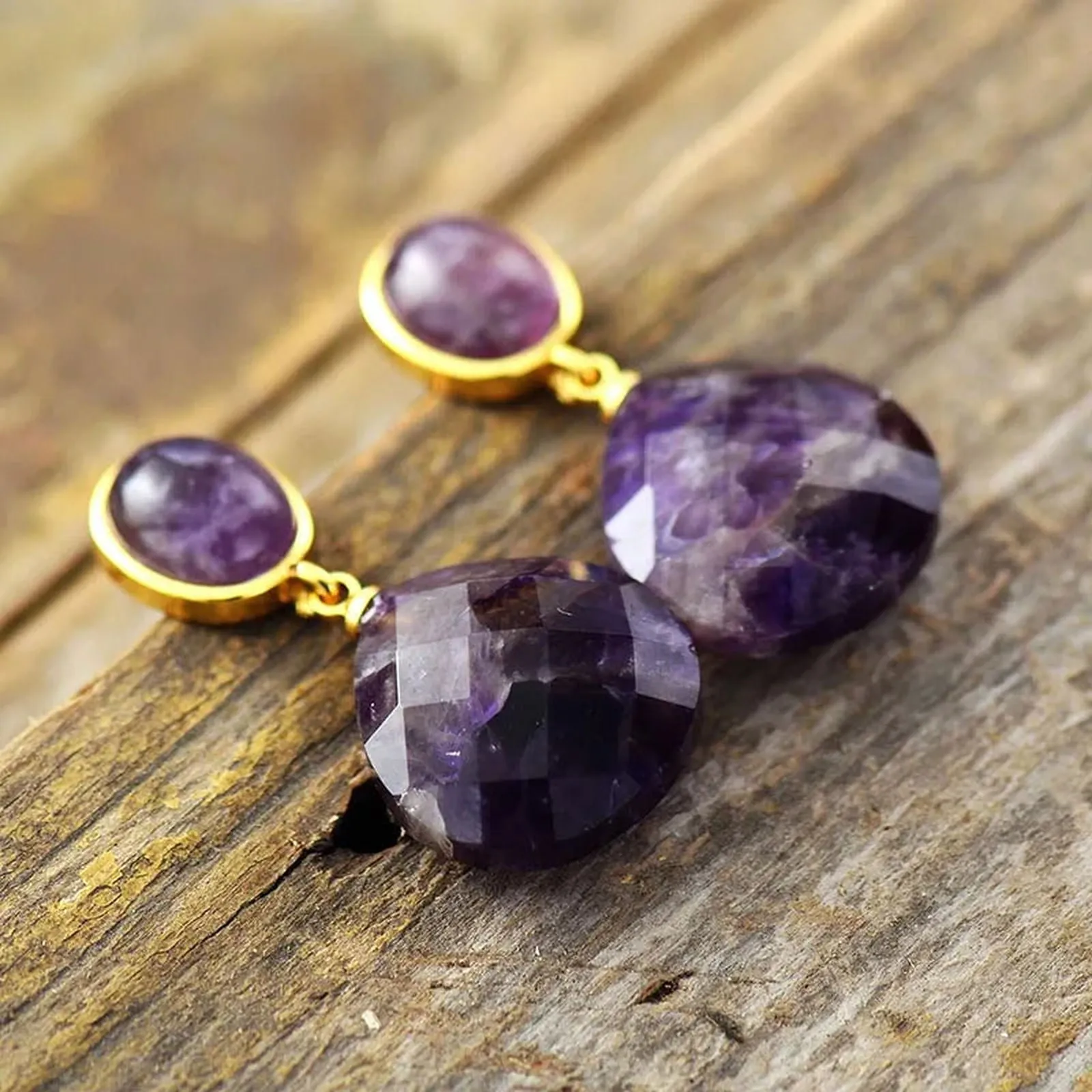 Purple Amethyst Drop Earrings