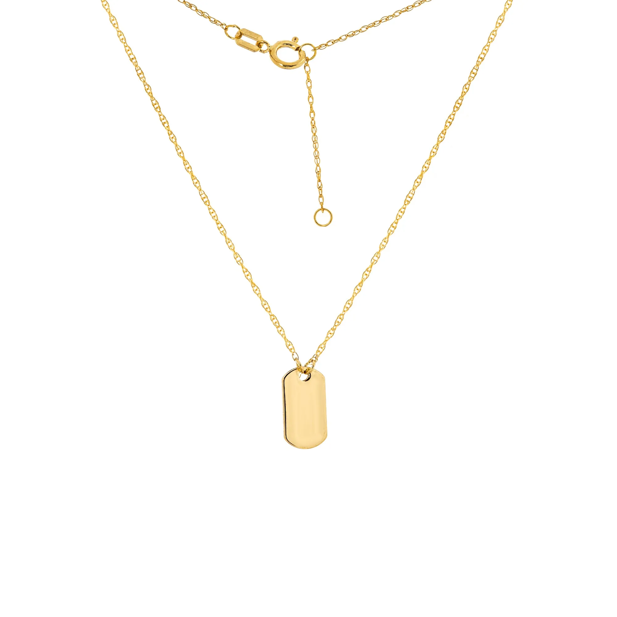 Roset Gold Label Micro "Dog Tag" Engravable Necklace