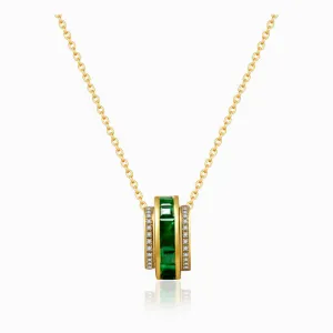 Roulette Verte Emerald Pendant Necklace