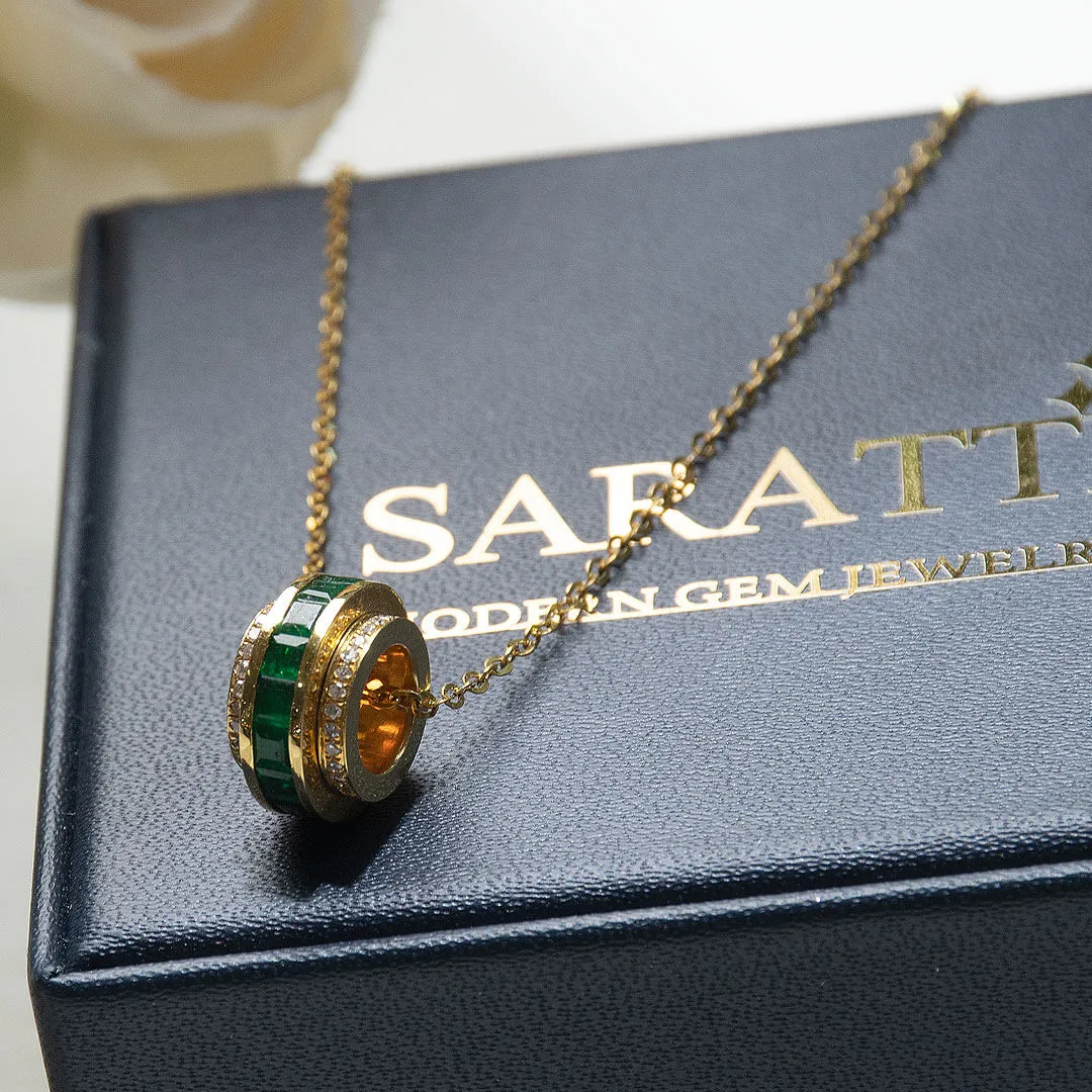 Roulette Verte Emerald Pendant Necklace