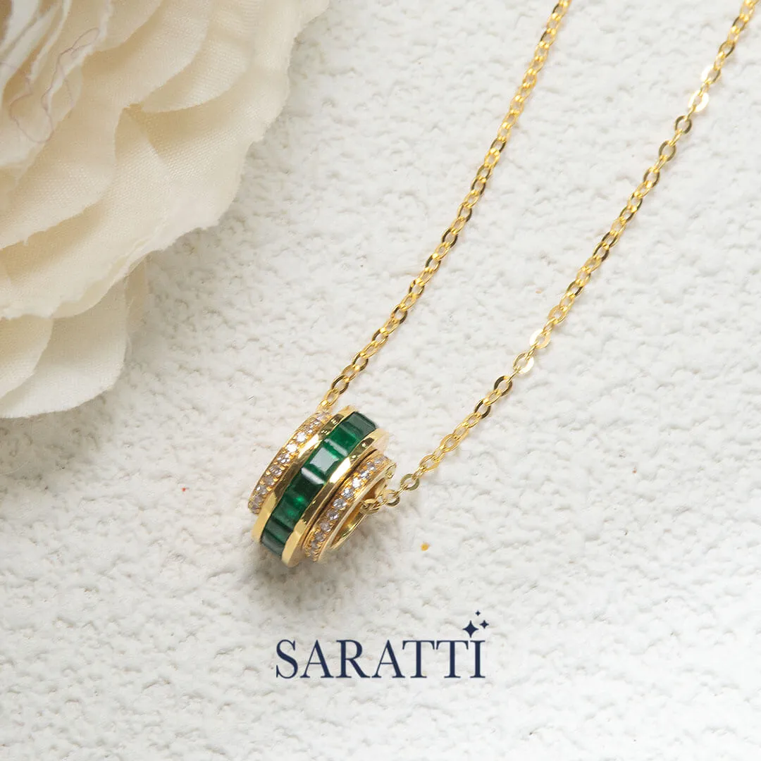 Roulette Verte Emerald Pendant Necklace