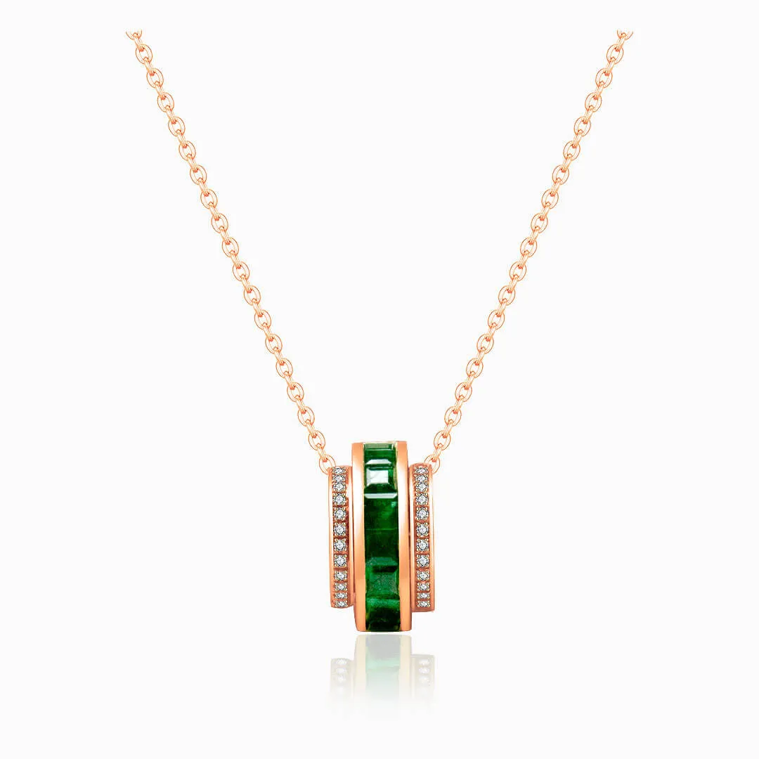 Roulette Verte Emerald Pendant Necklace