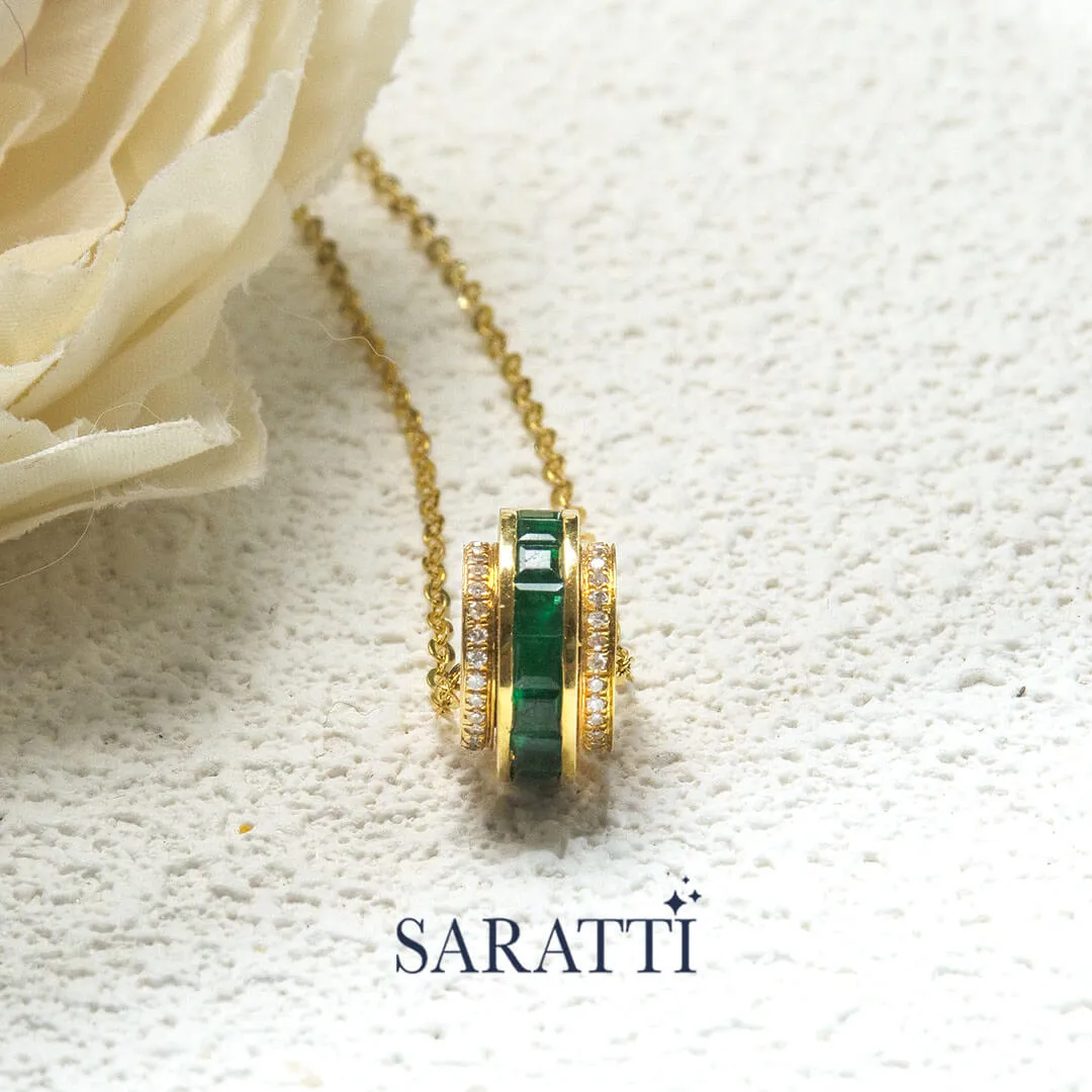 Roulette Verte Emerald Pendant Necklace