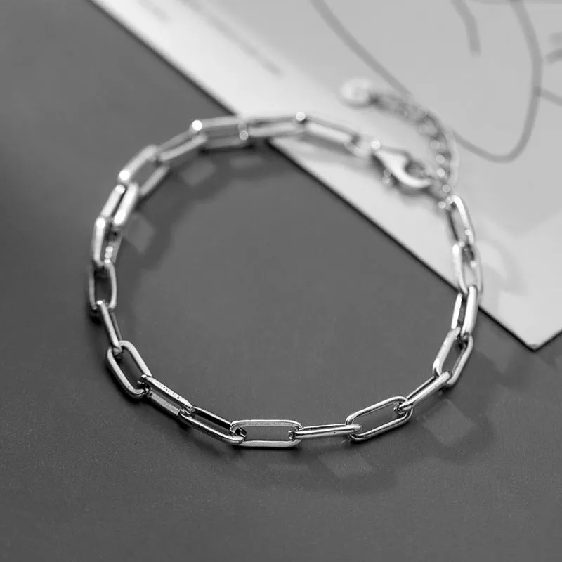 S925 Simple Japanese and Korean Style Chain Silver Bracelet