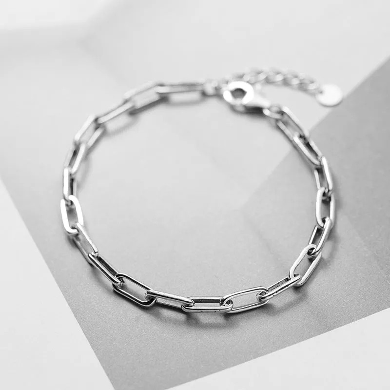 S925 Simple Japanese and Korean Style Chain Silver Bracelet