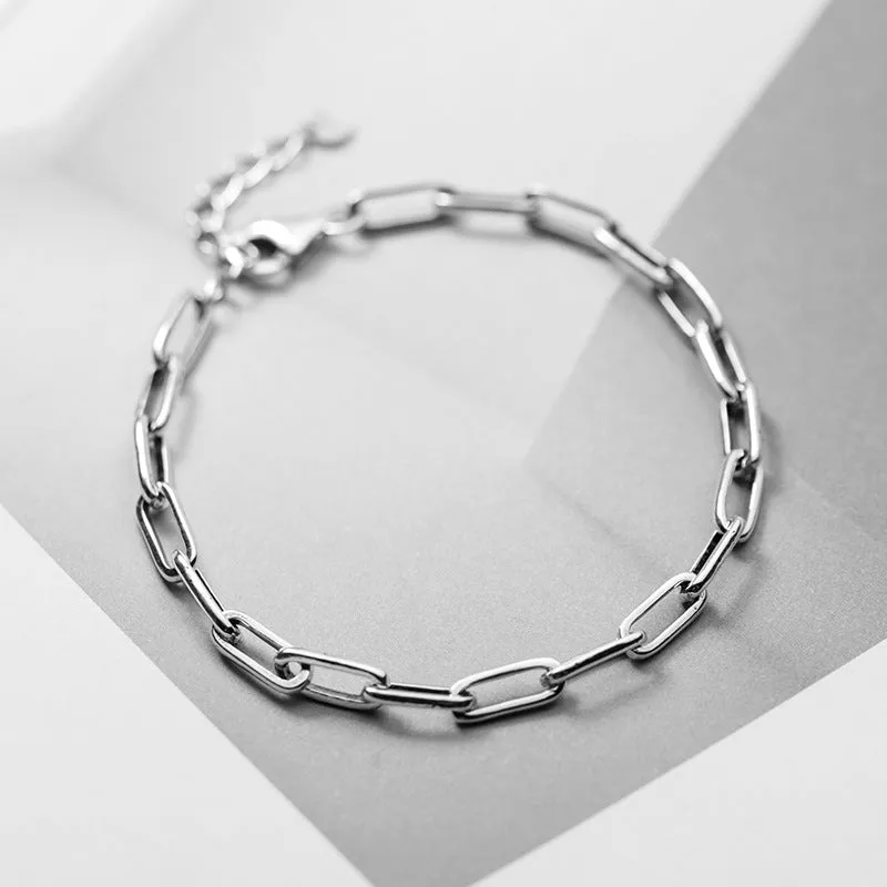 S925 Simple Japanese and Korean Style Chain Silver Bracelet