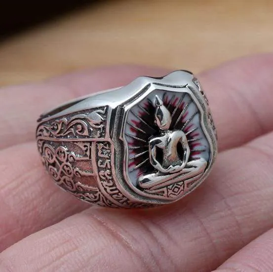 S925 Sterling Silver Buddha Ring