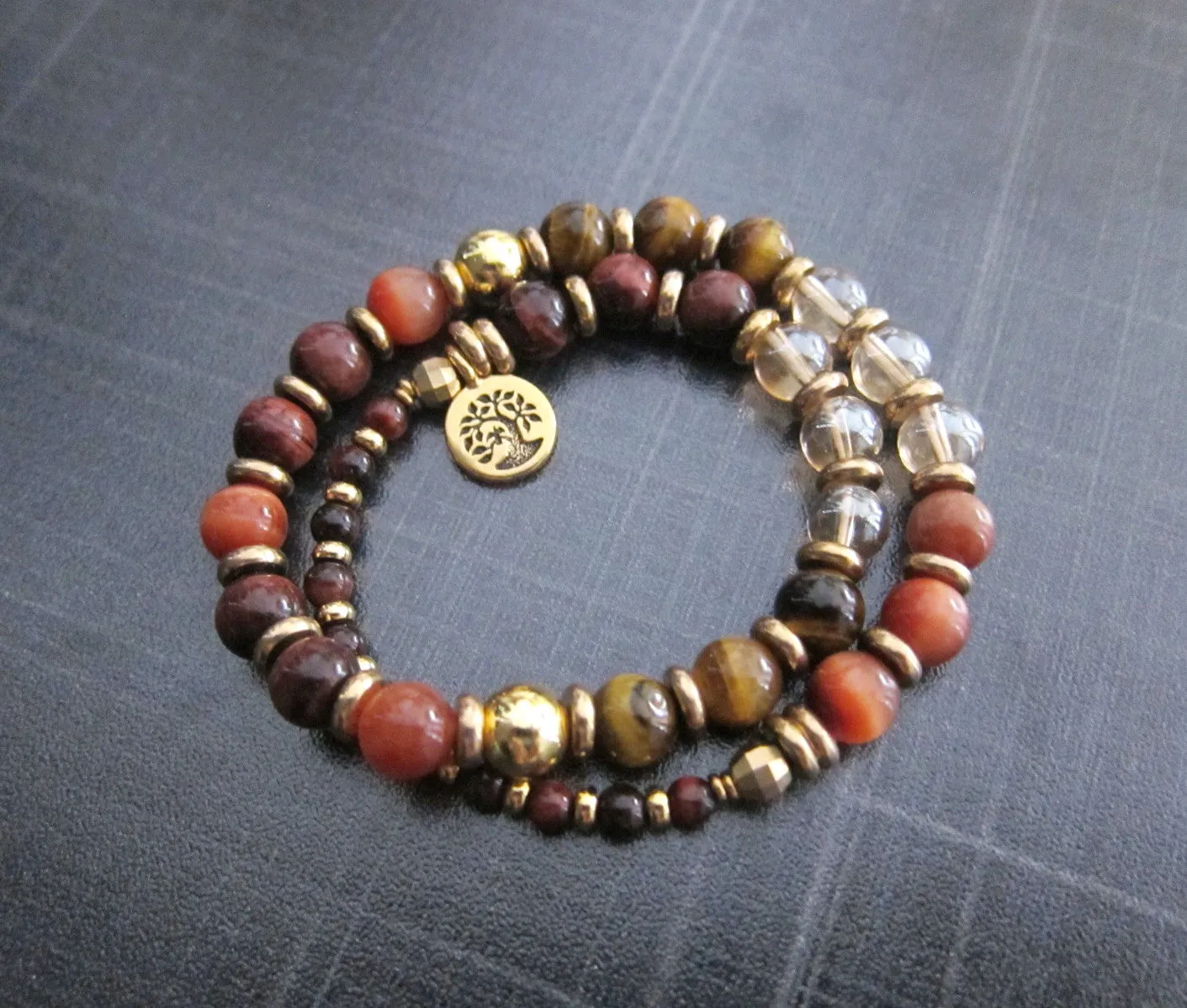 SALE - Tiger Eye Power Mala Bracelet in 27 Beads