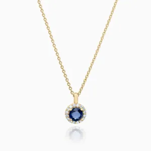 Sapphire Halo Pendant Necklace