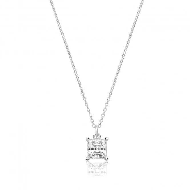 Silver & Co Princess Cut Claw Set Pendant 6mm SPG0082