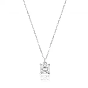 Silver & Co Princess Cut Claw Set Pendant 6mm SPG0082