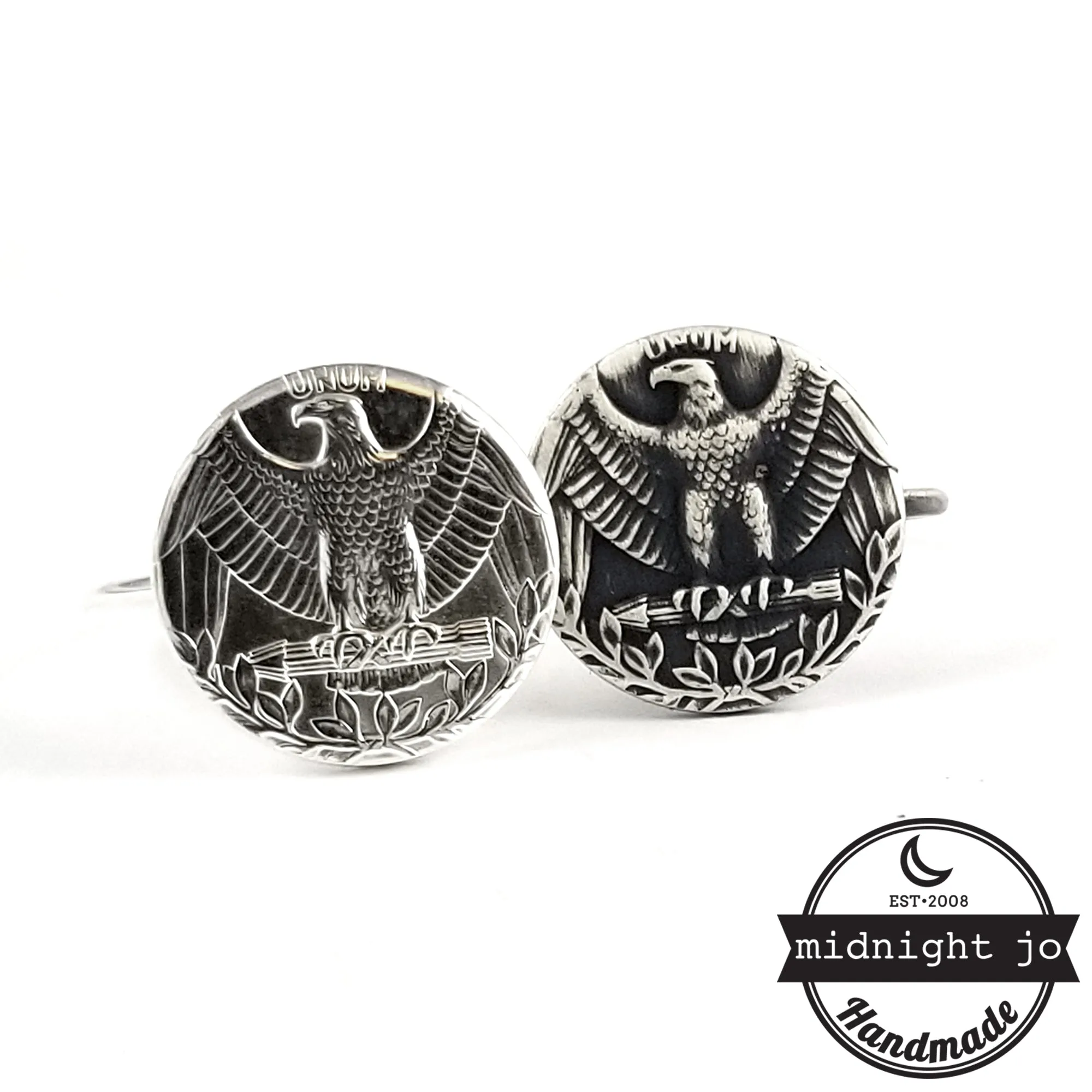 Silver Washington Quarter Eagle Large Punch Out Stacking Ring