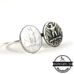 Silver Washington Quarter Eagle Large Punch Out Stacking Ring